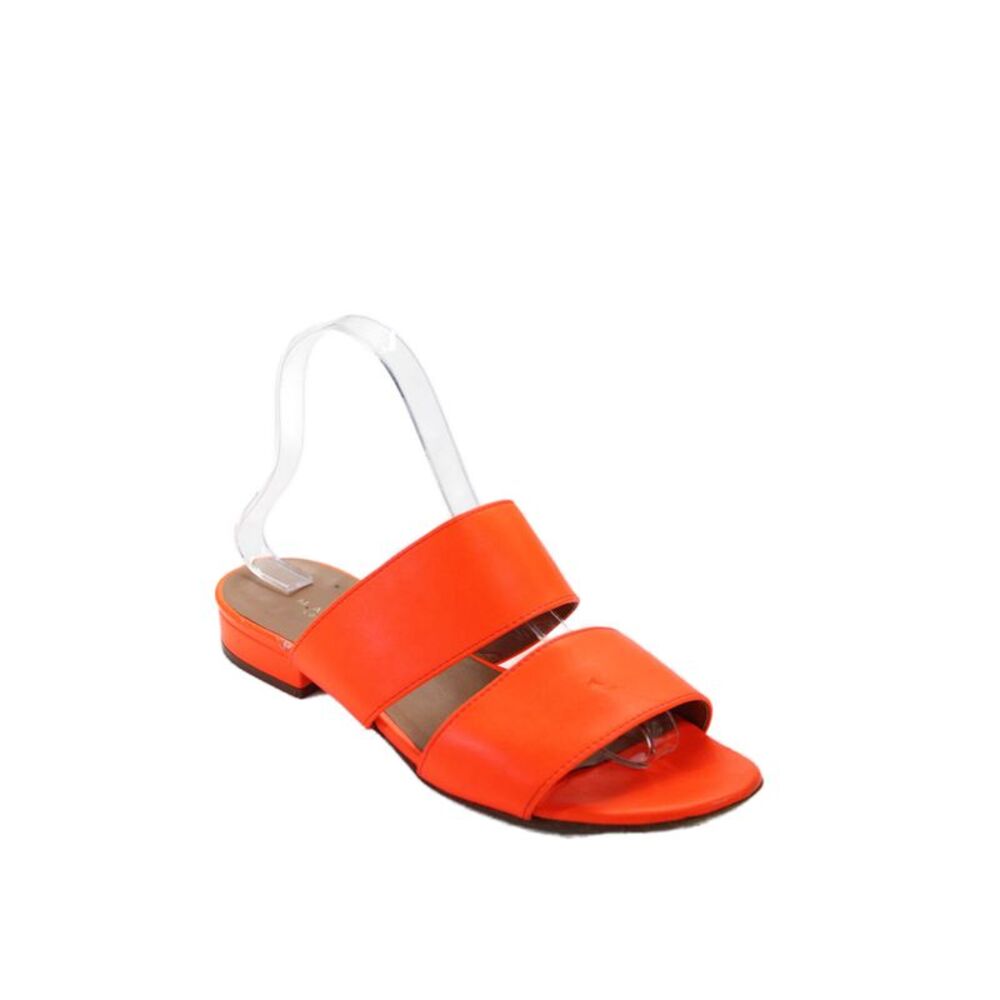 Madison Womens Leather Slide On Sandals Neon Orange Size 38 8